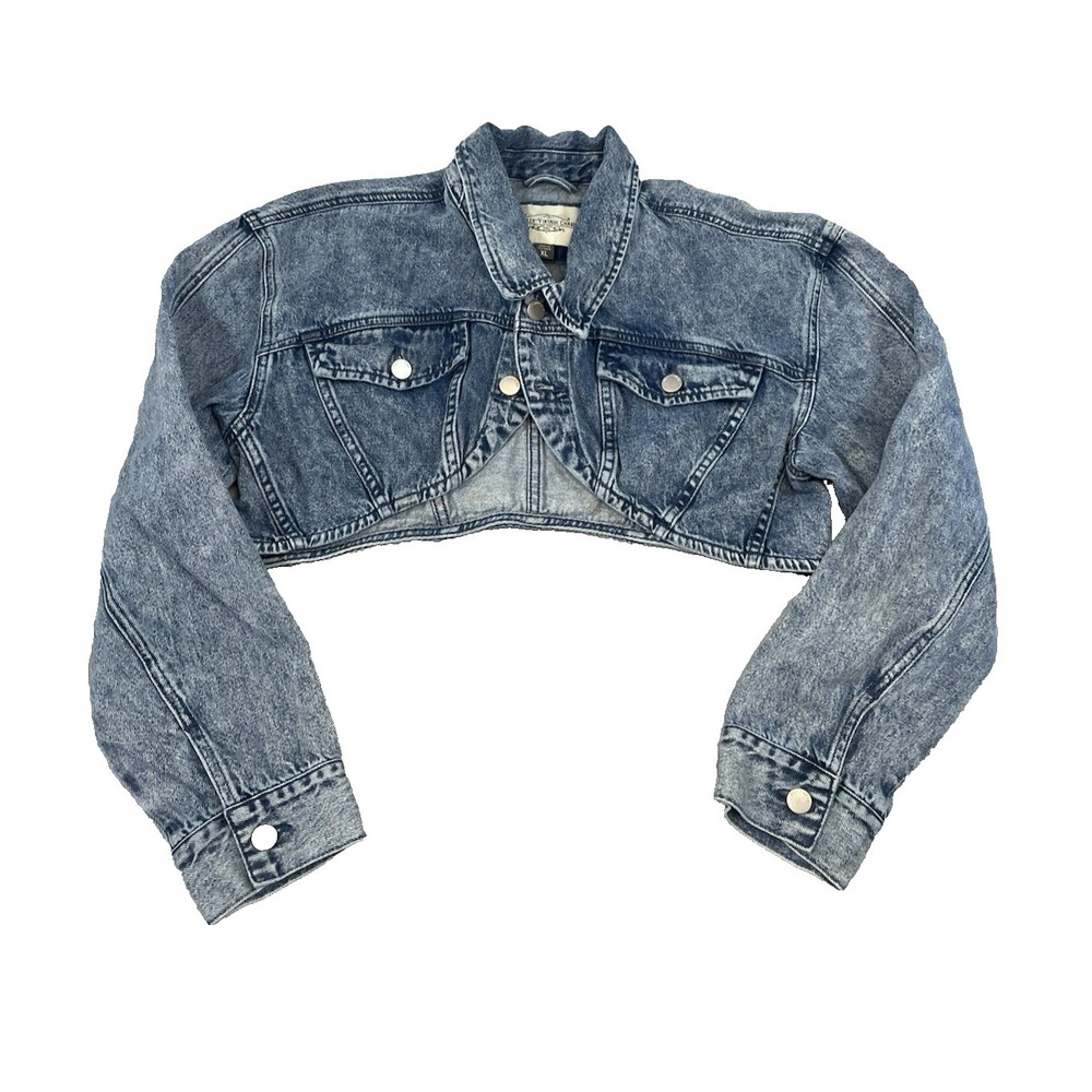 Ashley‎ Vintage Charm Cropped Denim Jacket Size XL